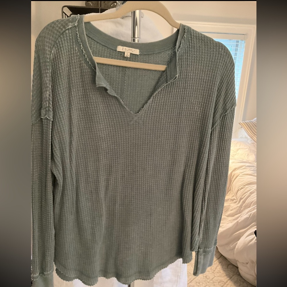 Z Supply Women's Sage Waffle Knit Long Sleeve